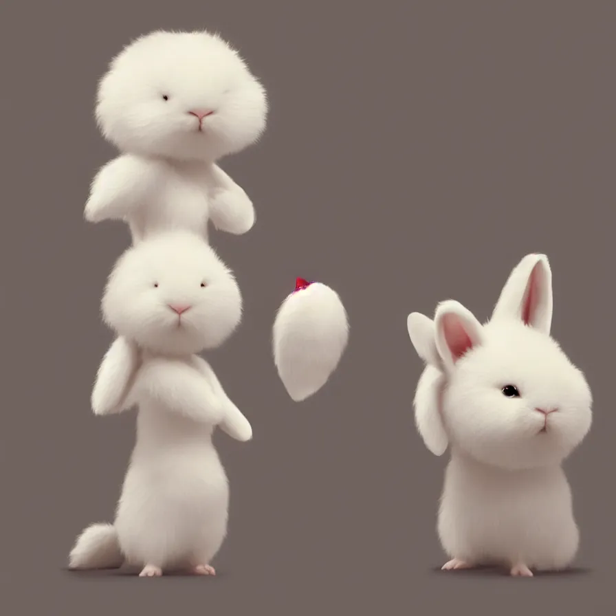 Prompt: Goro Fujita illustrating a lovely white fluffy bunny, with big ears on a plain background, art by Goro Fujita, sharp focus, highly detailed, ArtStation