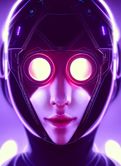 Prompt: symmetry portrait of a very beautiful caucasian young cyberpunk woman wearing a filter mask, sci - fi, tech wear, glowing lights intricate, elegant, highly detailed, digital painting, artstation, concept art, smooth, sharp focus, illustration, art by artgerm and greg rutkowski and alphonse mucha