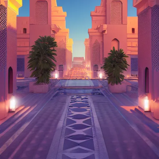 Prompt: Futuristic Marrakech Morocco, in the style of beeple and Mike Winkelmann, photo real, ultra realistic, intricate, epic lighting, 8k resolution, unreal engine 5, ultraviolet colors