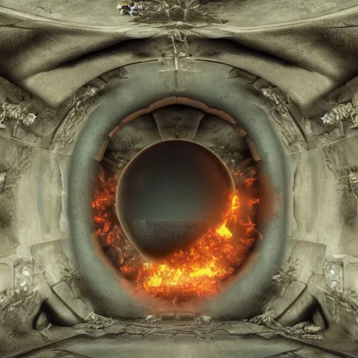 Prompt: Portal to hell, award winning photography, highly detailed, detailed vfx, raytracing
