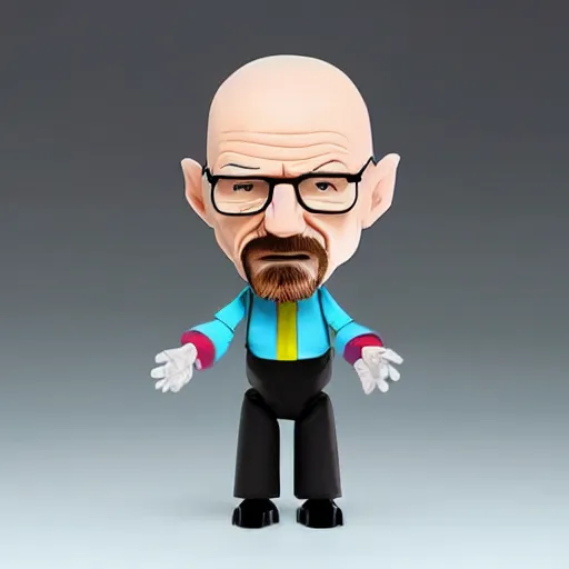 Prompt: a stopmotion animation puppet of walter white, vinyl action figure, plastic, toy