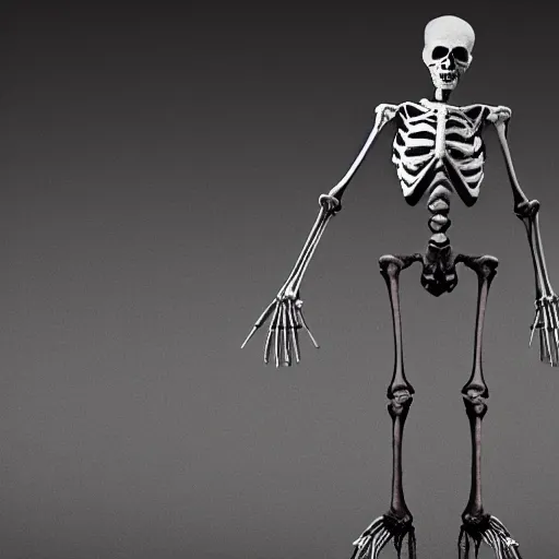 Prompt: The skeletal man standing behind you