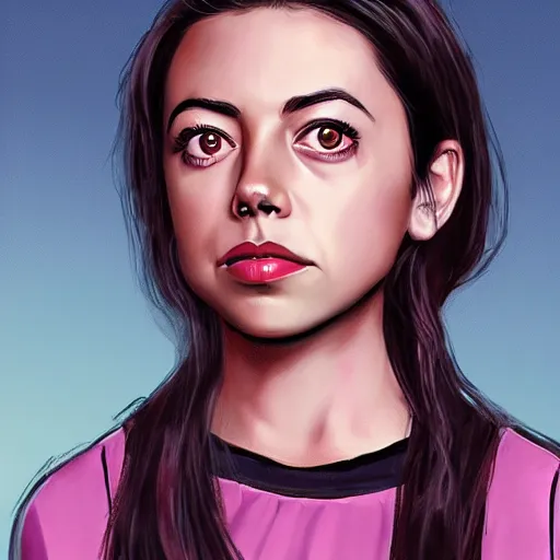 Image similar to young witch aubrey plaza, art by sam yang