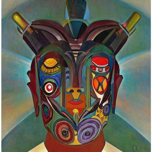 Image similar to head of a beautiful boy wearing a mask made of metal flowers, by diego rivera and john watkiss, art deco shaman, stylized geometric flowers, art brut, symbolist, dramatic lighting, god rays, iridescent beetles, clean crisp graphics, smooth sharp focus, extremely detailed