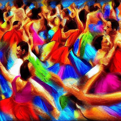 Image similar to salsa festival, digital art,