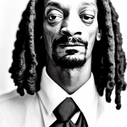 Image similar to portrait photograpy of snoop dog dianne arbus, monochrome, low shot, f 1. 4, ultra - detailed, 8 k