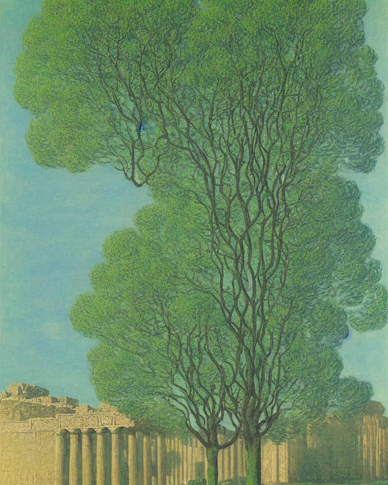 Prompt: achingly beautiful print of intricately painted ancient greek hydria on a green pastel background by rene magritte, monet, and turner.