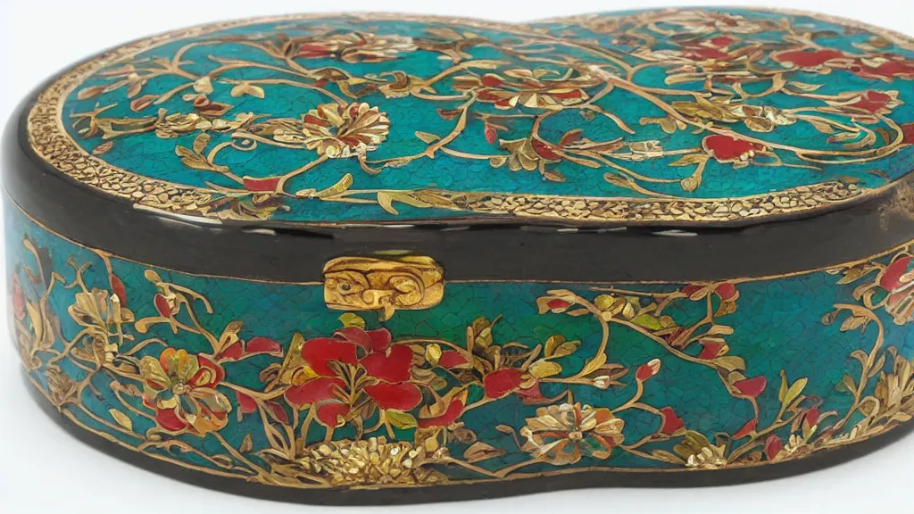 Prompt: a jewlery box cloisonne