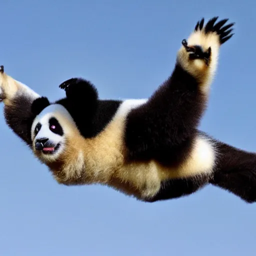 Image similar to flying panda griffin hybrid