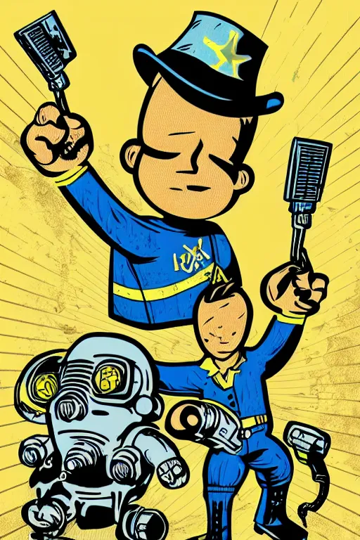 Image similar to fallout 7 6 retro futurist illustration art by butcher billy, sticker, colorful, illustration, highly detailed, simple, smooth and clean vector curves, no jagged lines, vector art, smooth andy warhol style