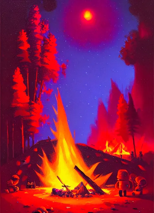 Prompt: camp fire by paul lehr