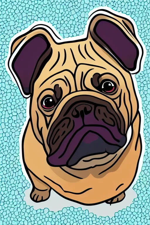 Image similar to Portrait of a big chungus pug, sticker, colorful, illustration, highly detailed, simple, smooth and clean vector curves, no jagged lines, vector art, smooth