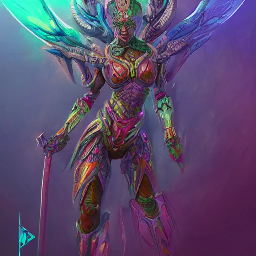 Image similar to biogenetic cyborg, d & d style, trending on artstation, colorful, intricate, art by kev chan