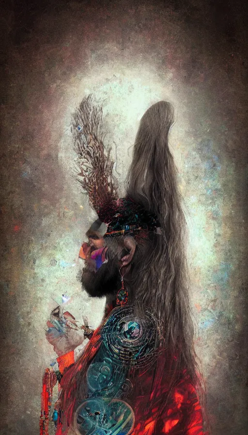 Image similar to portrait of a digital shaman, by qian xuan