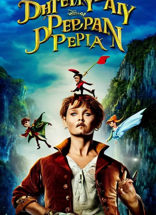 Image similar to johny depp as Peter Pan,movie poster