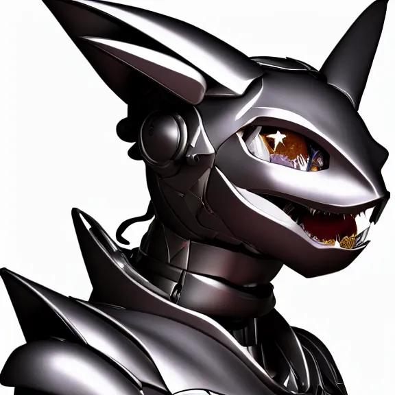 Image similar to detailed close bust shot of a gigantic goddess elegant beautiful stunning anthropomorphic hot robot mecha female dragon, eating a spaceship whole, with sleek silver metal armor and cat ears, OLED visor over eyes, micro art, prey, vore, digital art, mawshot, dragon vore, dragon maw, furry art, high quality, 8k 3D realistic, macro art, micro art, Furaffinity, Deviantart, Eka's Portal, G6