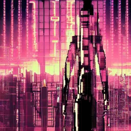 Prompt: barcode cyberpunk future