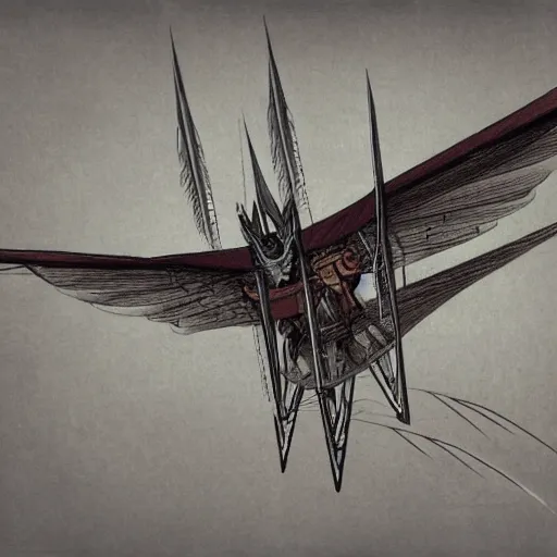 Prompt: concept art of ornithopter, masterpiece
