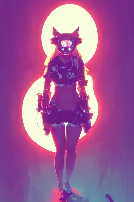 Image similar to techno music - wave highly detailed portrait female in edm club, with kitsune mask, long red hair, by atey ghailan, by greg rutkowski, by greg tocchini, by james gilleard, by joe fenton, by kaethe butcher, dynamic lighting, gradient light blue, brown, blonde cream and white color scheme, grunge aesthetic