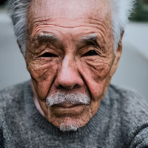 Image similar to portrait of an elderly man with a giant head and small body, canon eos r 3, f / 1. 4, iso 2 0 0, 1 / 1 6 0 s, 8 k, raw, unedited, symmetrical balance, in - frame