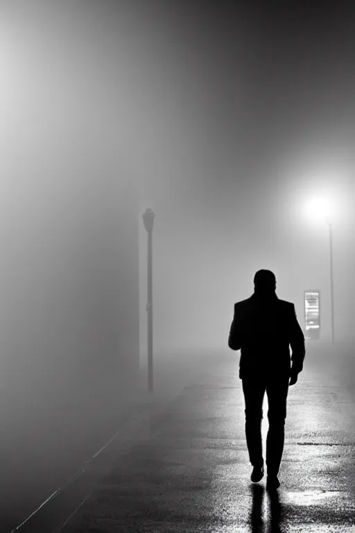 Image similar to james sunderland walking down a dark foggy alley