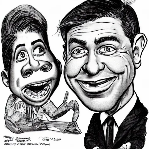 Image similar to a caricature portrait of Mark Walberg drawn by Mort Drucker Mad Magazine
