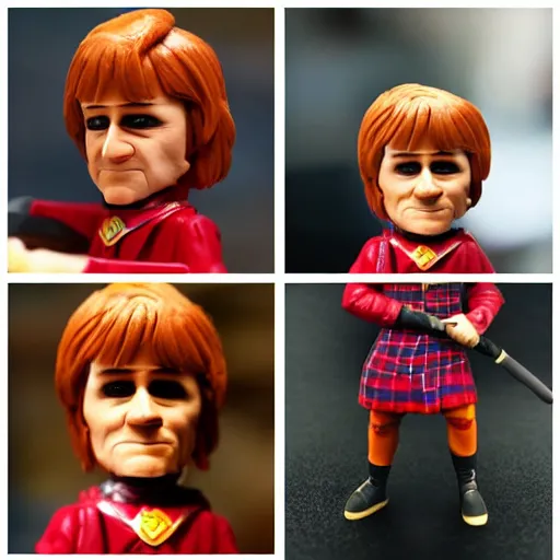 Image similar to nicola sturgeon cosplay robert the bruce, stop motion vinyl action figure, plastic, toy, butcher billy style