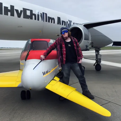 Prompt: sam hyde hijacking a plane