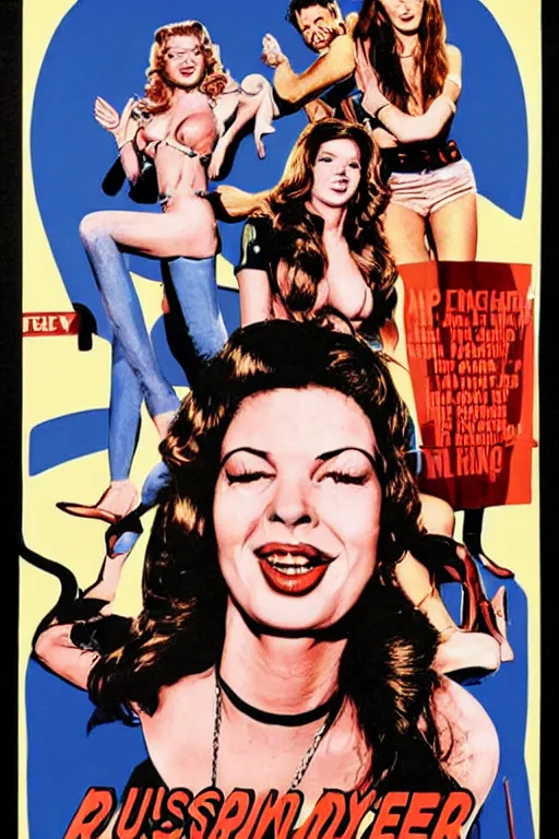 Image similar to russ meyer movie poster starring aphex twin
