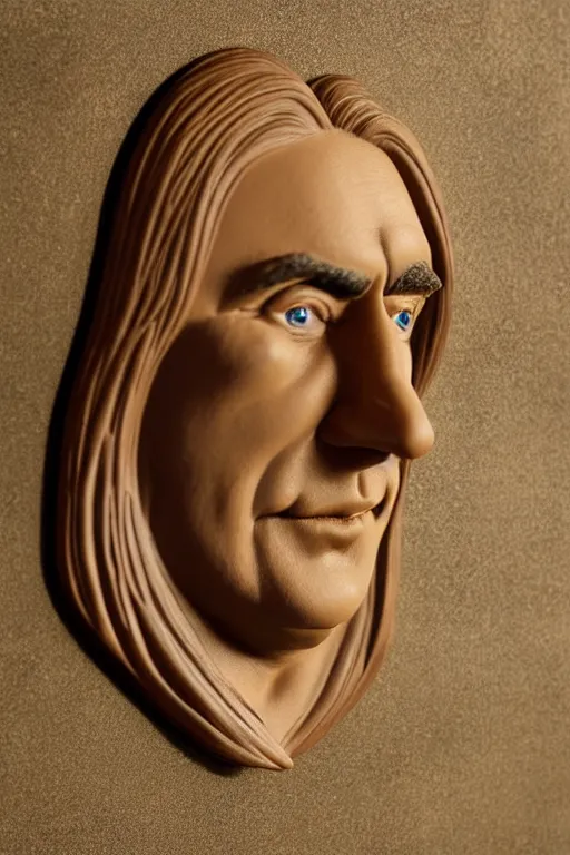 Prompt: a plasticine model wall plaque of braco the gazer, dramatic lighting, 8 k, beautiful, rich colours, highly detailed photograph