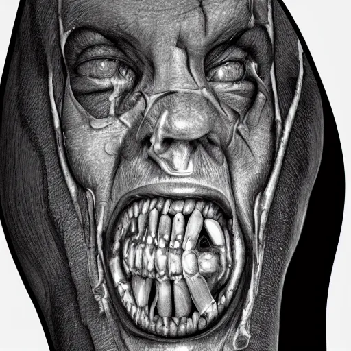 Image similar to human mouth on an elbow, digital art, hyper detailed