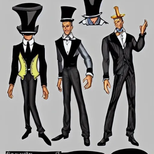 Prompt: clothing design concepts sheet, top hat jesters crown,