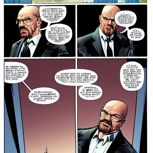 Image similar to walter white as Kingpin in vertigo comic