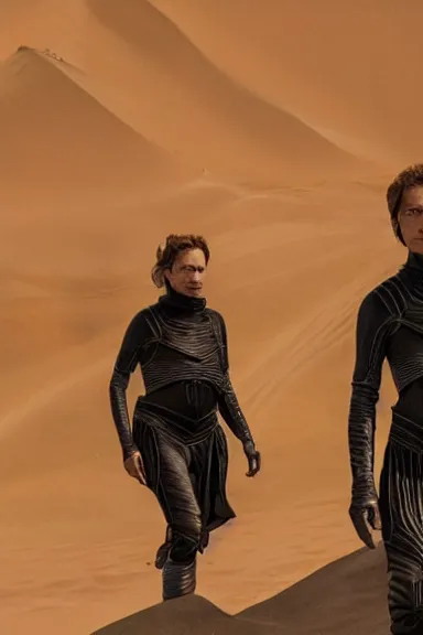 Prompt: A still from the movie dune (2021) of a cave made of bodies