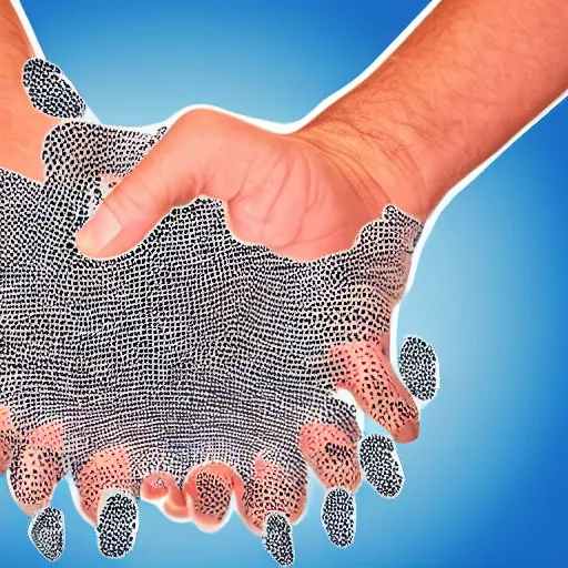 a hand with thousands of holes in it