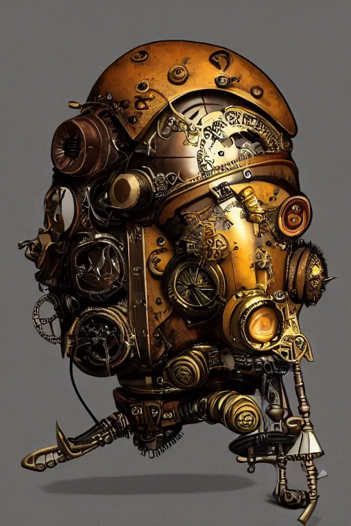 Image similar to steampunk helmet fantasy art mask robot ninja stylized digital illustration sharp focus, elegant intricate digital painting artstation concept art global illumination ray tracing advanced technology chaykin howard and campionpascale and cooke darwyn and davis jack