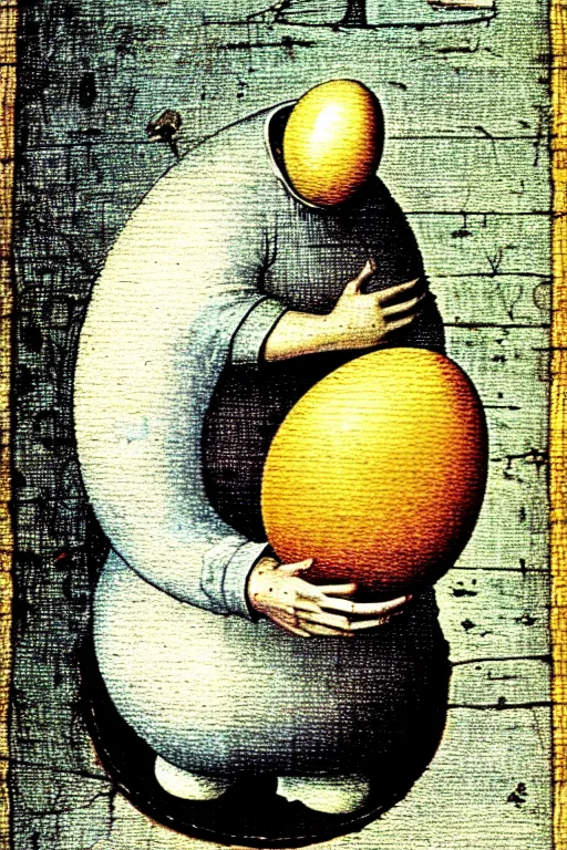 Prompt: hieronymus bosch painting of egg shaped humpty dumpty