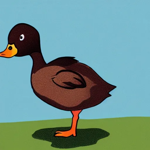 Image similar to A duck illustration in the style of Stephen Cartwright