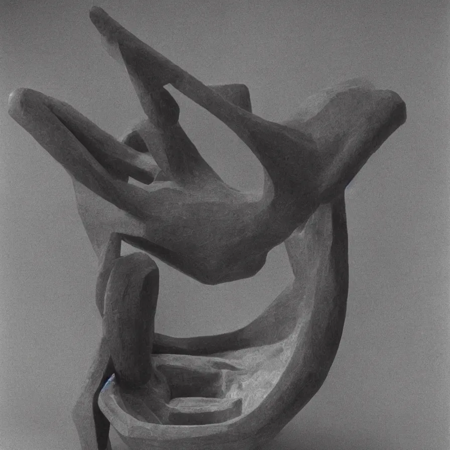 Prompt: extreme harsh lighting antique photograph of geometric surreal sculpture of a human drowning in a bathtub of its own bad dreams, made of charcoal and silicone tubing and black glass wire, fractal 3 d structure, sculpted by barbara hepworth and naum gabo, photographed by francesca woodman, grainy high contrast shocking detail trending on artstation 8 k