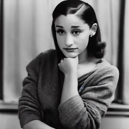 Image similar to photo of Ariana Grande in the depression-era, photorealism by of Dorothea Lange