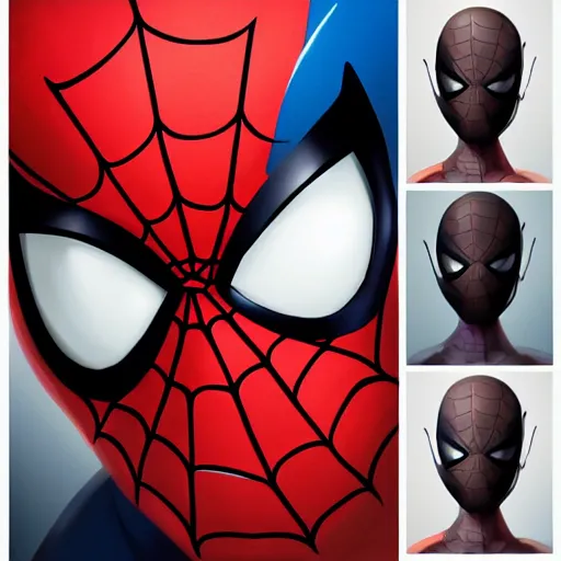 Image similar to face icon stylized minimalist spiderman, loftis, cory behance hd by jesper ejsing, by rhads, makoto shinkai and lois van baarle, ilya kuvshinov, rossdraws global illumination