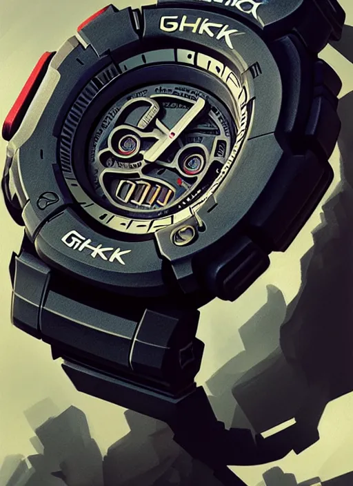 Image similar to portrait a gshock muscular watch highly detailed dials, digital painting, concept art, smooth, sharp focus, illustration, art by greg rutkowski