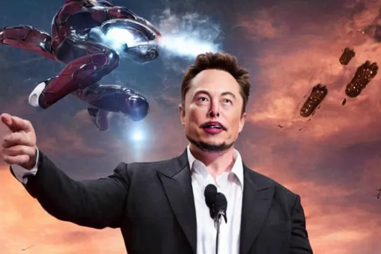 Image similar to Film still of Elon Musk as Tony Stark, Marvel Studios