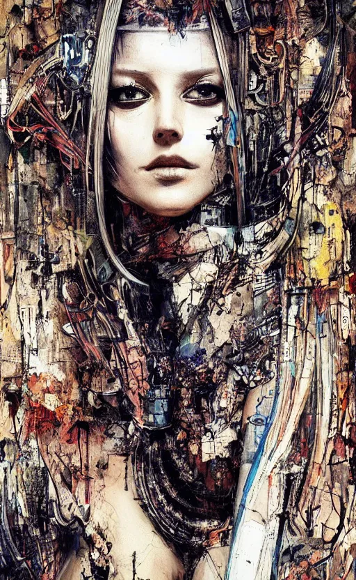 Image similar to beautiful women made of mech mask rendered in unreal engine, cyberpunk, full body, dark, rave, scifi, painted by albrecht durer | bernard buffet | carne griffiths | wlop