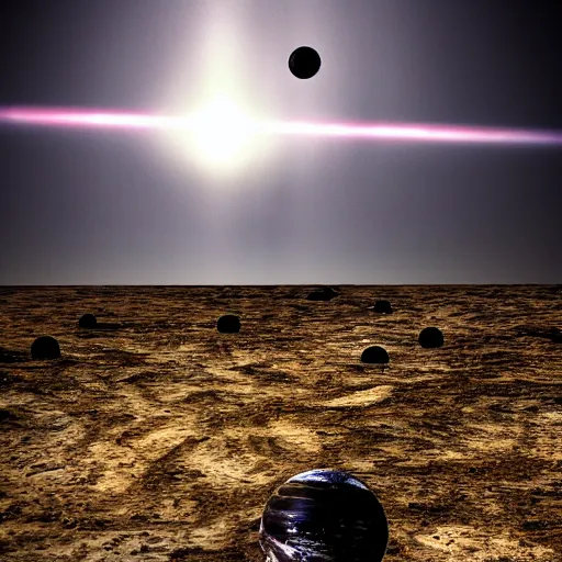 Prompt: alien planet landscape, photographed by phone