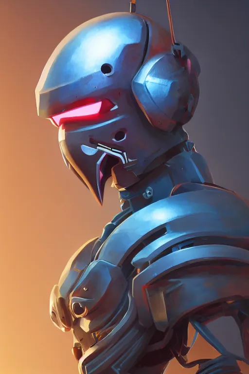 Image similar to epic mask helmet robot ninja portrait stylized as fornite style game design fanart by concept artist gervasio canda, behance hd by jesper ejsing, by rhads, makoto shinkai and lois van baarle, ilya kuvshinov, rossdraws global illumination radiating a glowing aura global illumination ray tracing hdr render in unreal engine 5