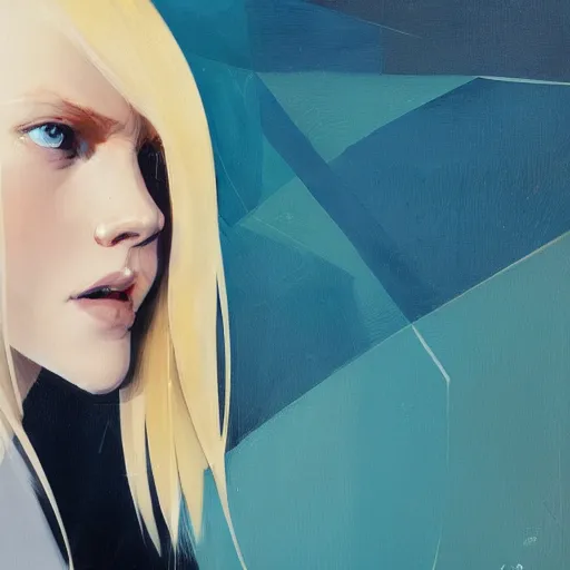 Image similar to Beautiful girl with a blond hair and blue eyes profile picture by Greg Rutkowski, asymmetrical, Organic Painting , Matte Painting, geometric shapes, hard edges, street art, trending on the artstation, realistic:2 by Sachin Teng:4, blur: -4