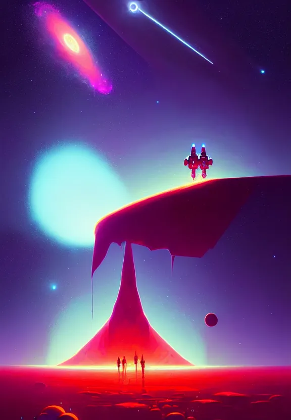 Prompt: robotic expedition to the death of a star by christopher balaskas and anton fadeev and dan mumford and beeple and norman rockwell, asymmetrical!!, asymmetry!!, hyperrealistic, high detail, ultra detailed, space, nebula, sharp focus, astronomy, science, crisp edges, sharp edges, hdr, mist, reflections