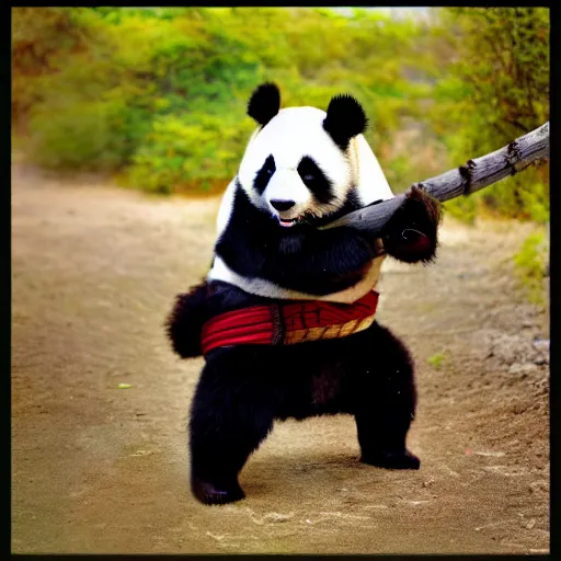 Prompt: panda as luffy photography