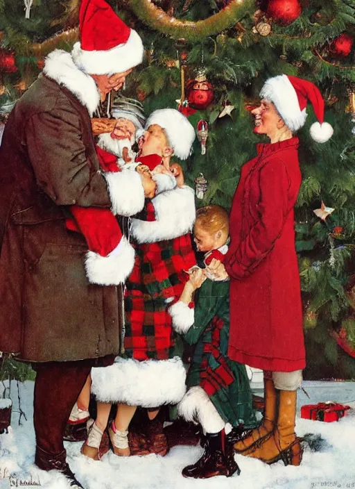 Image similar to a norman rockwell family christmas